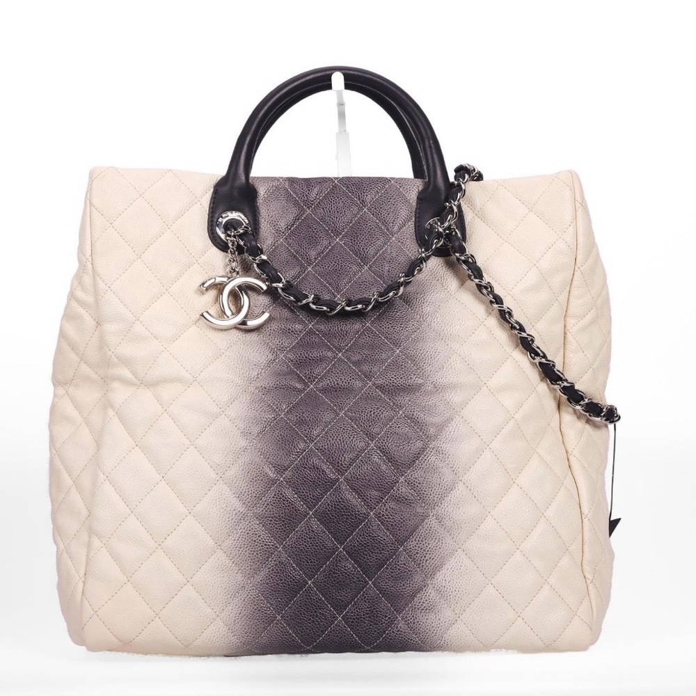 CHANEL Ombre Quilted Leather Tote Bag RARE